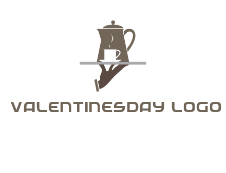 server bringing tea logo
