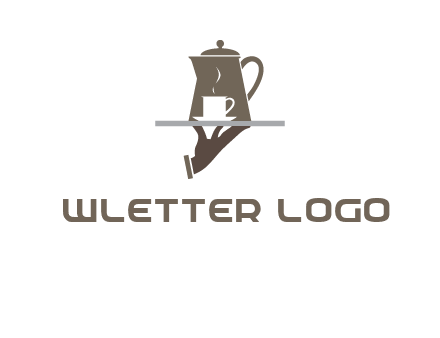 server bringing tea logo
