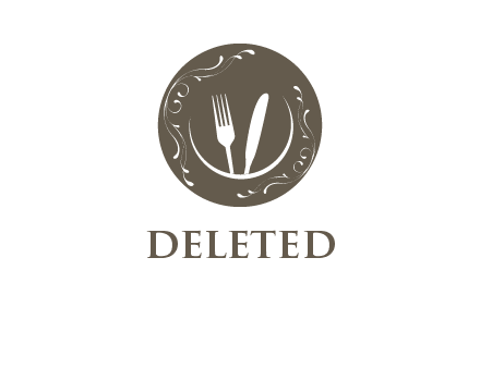 fork and knife in dish logo