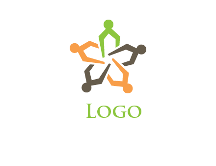 calipers or people icons forming a flower ,logo