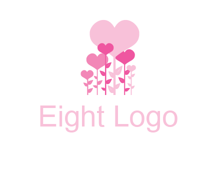 hearts growing on plants logo
