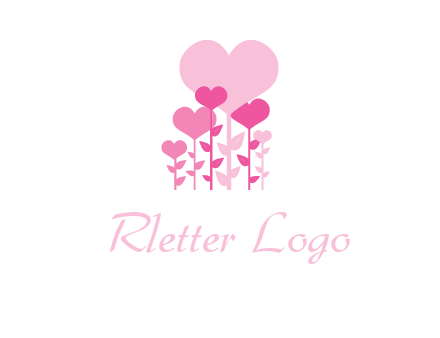 hearts growing on plants logo
