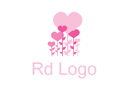 hearts growing on plants logo