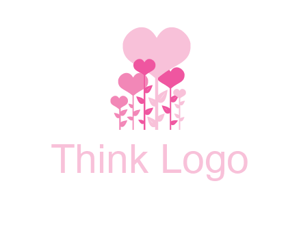 hearts growing on plants logo