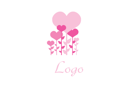 hearts growing on plants logo