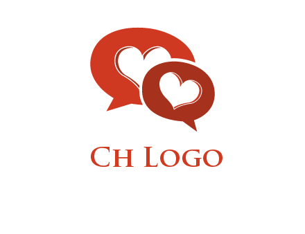 dating agency logo bearing hearts on chat bubbles