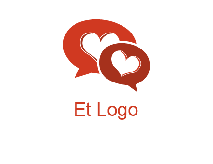 dating agency logo bearing hearts on chat bubbles