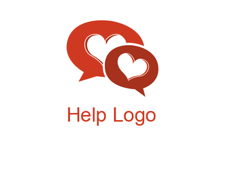 dating agency logo bearing hearts on chat bubbles
