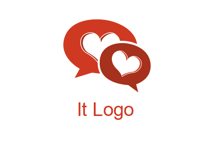 dating agency logo bearing hearts on chat bubbles