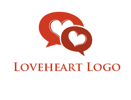 dating agency logo bearing hearts on chat bubbles