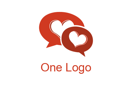dating agency logo bearing hearts on chat bubbles