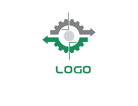 gear inside cog with arrows logo