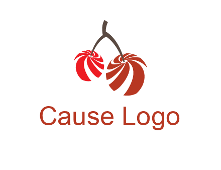 striped cherries logo