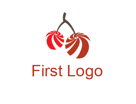 striped cherries logo