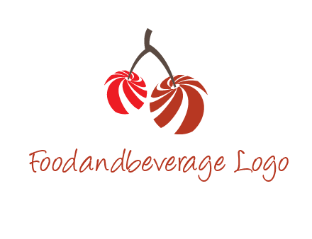 striped cherries logo