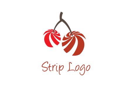 striped cherries logo