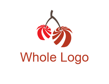 striped cherries logo