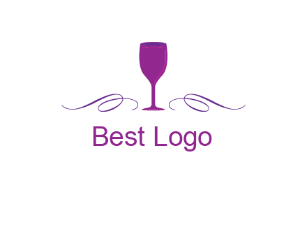 goblet with ribbons logo