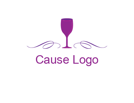 goblet with ribbons logo