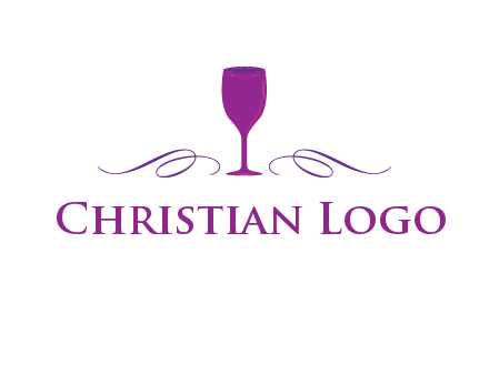 goblet with ribbons logo