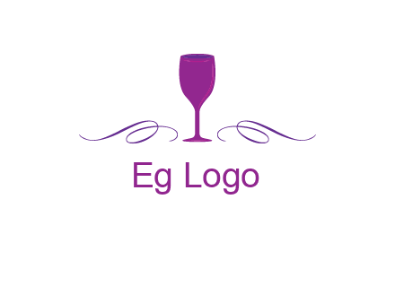 goblet with ribbons logo