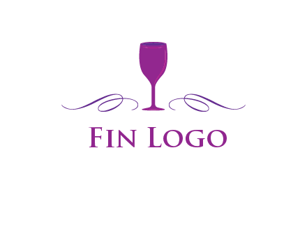 goblet with ribbons logo