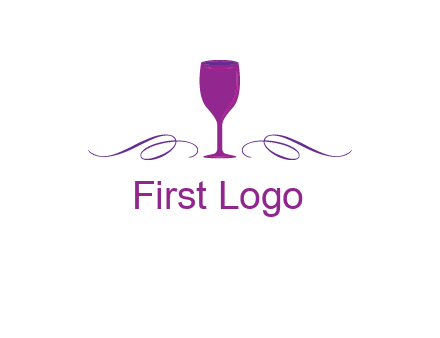 goblet with ribbons logo