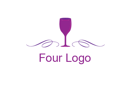 goblet with ribbons logo