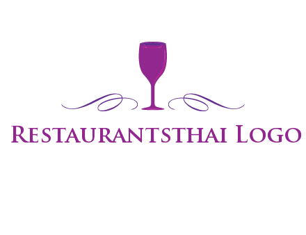 goblet with ribbons logo