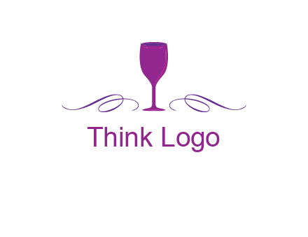 goblet with ribbons logo