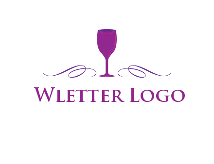 goblet with ribbons logo