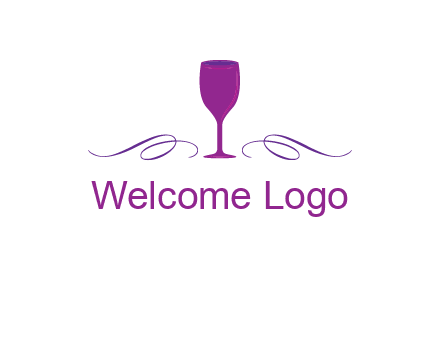 goblet with ribbons logo