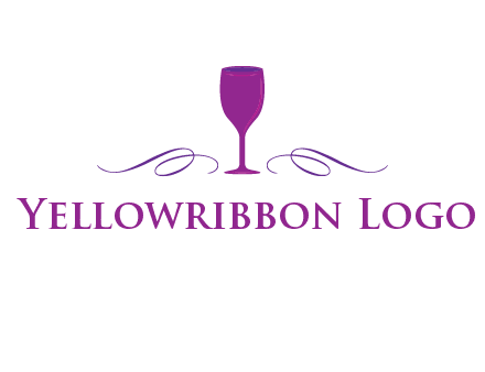 goblet with ribbons logo
