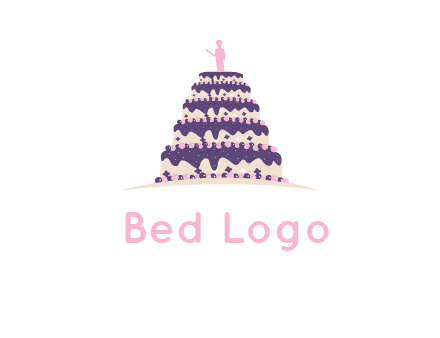 5 tier or layer cake with a figurine logo