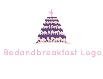 5 tier or layer cake with a figurine logo