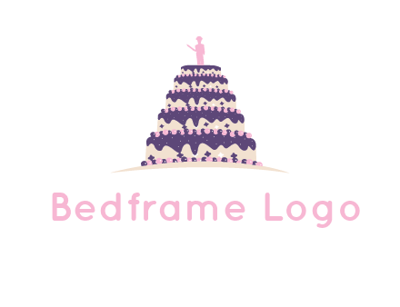 5 tier or layer cake with a figurine logo