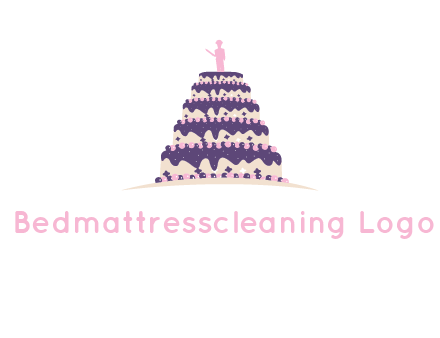 5 tier or layer cake with a figurine logo