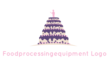 5 tier or layer cake with a figurine logo