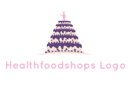 5 tier or layer cake with a figurine logo