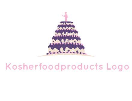 5 tier or layer cake with a figurine logo