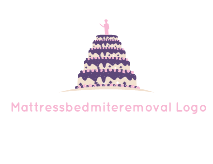 5 tier or layer cake with a figurine logo