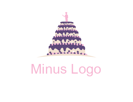 5 tier or layer cake with a figurine logo