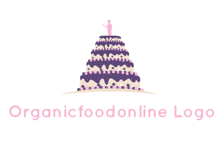 5 tier or layer cake with a figurine logo