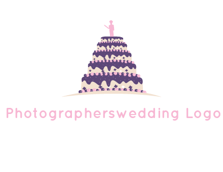 5 tier or layer cake with a figurine logo
