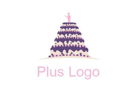 5 tier or layer cake with a figurine logo