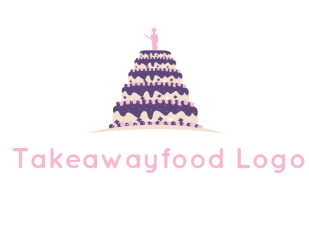 5 tier or layer cake with a figurine logo