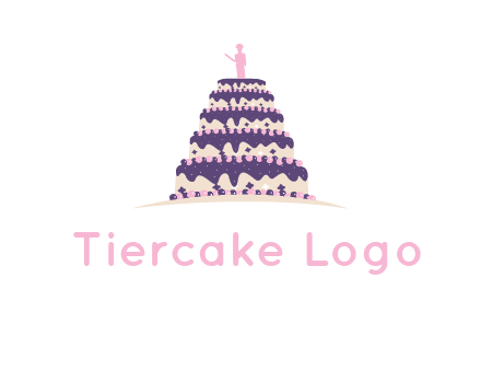 5 tier or layer cake with a figurine logo