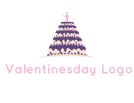 5 tier or layer cake with a figurine logo