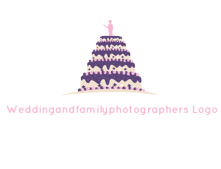 5 tier or layer cake with a figurine logo