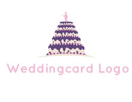 5 tier or layer cake with a figurine logo